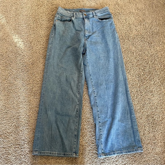 DL1961 Hepburn High Rise Vintage Wide Leg Jeans Reef Light Wash Size 30 - Picture 4 of 12